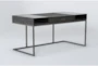 Modern 60" Grey Brown + Glass 1 Drawer Writing Desk - Side
