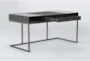 Modern 60" Grey Brown + Glass 1 Drawer Writing Desk - Side