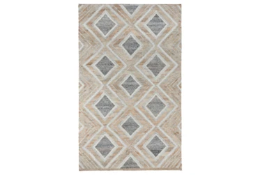 5'X8' Rug- Tribal Ivory And Natural With Border