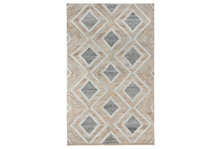 5'X8' Rug- Tribal Ivory And Natural With Border