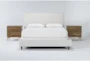 Dean Sand Queen Upholstered 3 Piece Bedroom Set With 2 Talbert 2 Drawer Nightstands - Signature