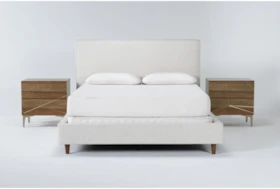 Dean Sand 3 Piece Queen Upholstered Bedroom Set With 2 Talbert 2 Drawer Nightstands