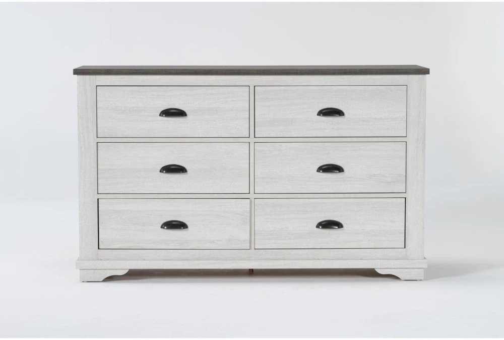 Cora 6-Drawer White Dresser