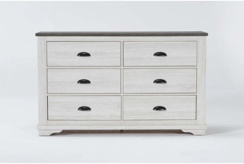 Cora 6-Drawer White Dresser - 360