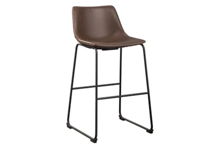 Edison Brown 29" Bar Stool With Back Set Of 2