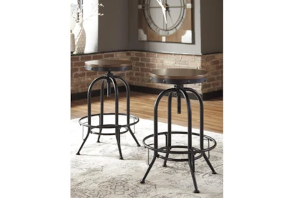 Emerson Brown Backless Adjustable, 30 Inch Swivel Wood Bar Stools