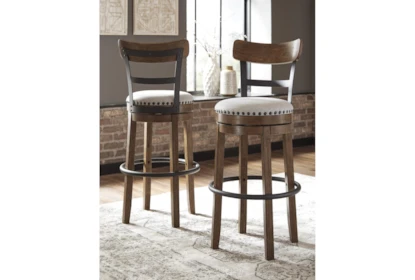 Emerson Brown Upholstered Swivel 30, 30 Inch Swivel Wood Bar Stools