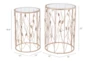 Glass With Gold Leaf Base Side Tables Set Of 2 - Dimensions Diagram
