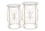 Gold  + Clear Side Tables Set Of 2 - Detail
