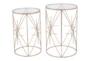 Gold  + Clear Side Tables Set Of 2 - Signature