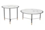 Lili Small White Round Coffee Table Set Of 2 - Detail