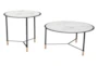 Lili Small White Round Coffee Table Set Of 2 - Signature