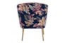 Pink Velvet And Foliage Print Accent Chair  - Detail