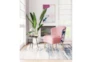 Pink Velvet And Foliage Print Accent Chair  - Room