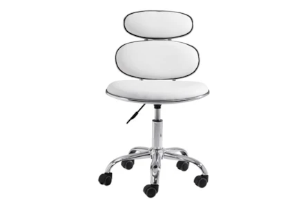 Modern Armless White Desk Chair