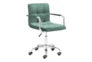 Green Velvet With Steel Arm Desk Chair - Signature