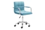 Blue Velvet With Steel Arm Desk Chair - Signature