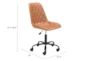 Tan Diamond Quilted Desk Chair - Detail
