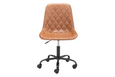 Tan Diamond Quilted Desk Chair