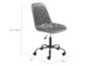 Gray Diamond Quilted Desk Chair - Dimensions Diagram