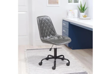 Gray Diamond Quilted Desk Chair