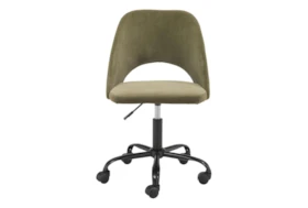 Olive Curved Back Rolling Office Chair