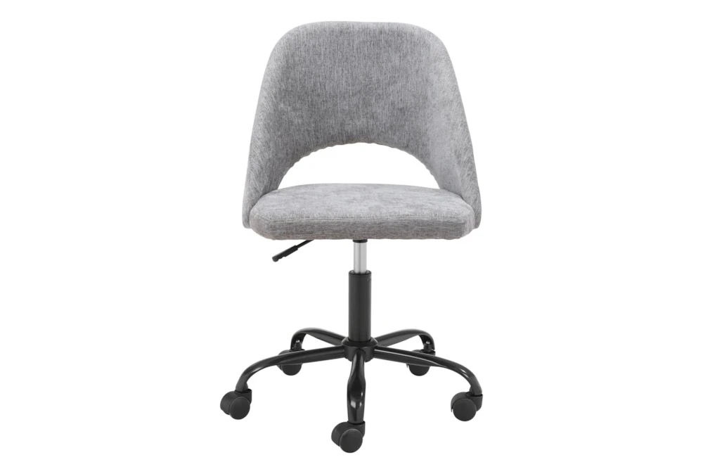 Grey Curved Back  Keyhole Desk Chair