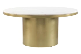 Marble And Gold Round Coffee Table