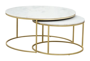 Marble And Gold Round Nesting Coffee Tables