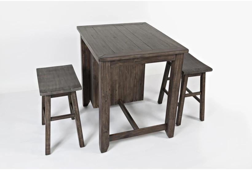 Pepper Creek Barnwood 36" Kitchen Counter With Stool Set For 2 - 360