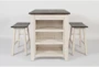 Pepper Creek Vintage White 36" Kitchen Counter With Stool Set For 2 - Signature