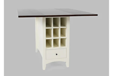 Kennedy White Two Tone Drop Leaf Counter Table With Storage