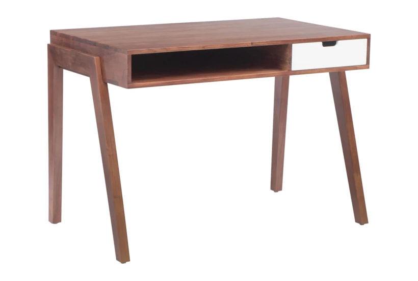 Mid-Century 43" Desk With 1 Drawer + 1 Shelf - 360