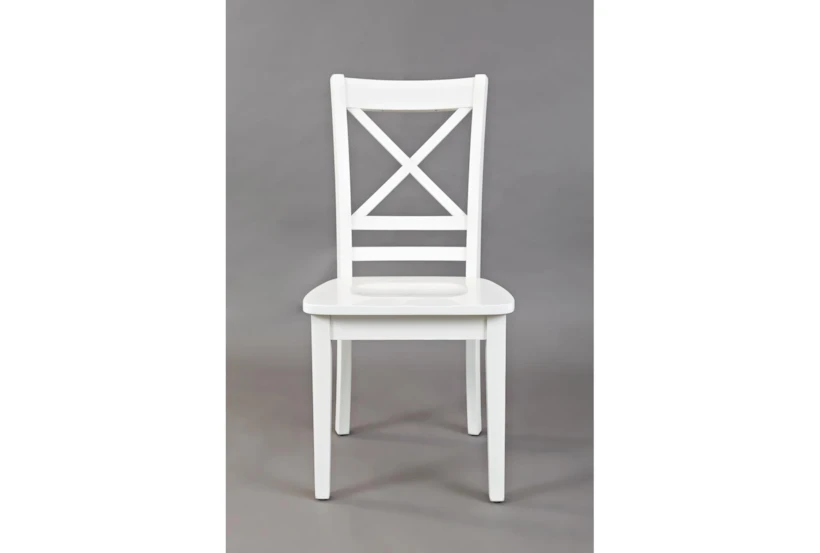 Kendall White X Back Side Chair - 360