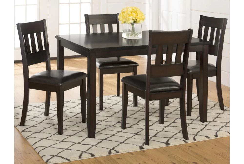 Malin 48" Kitchen Dining With Side Chair Set For 4