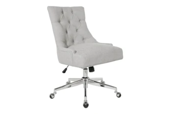 Amber Grey Tufted Rolling Rolling Office Desk Chair