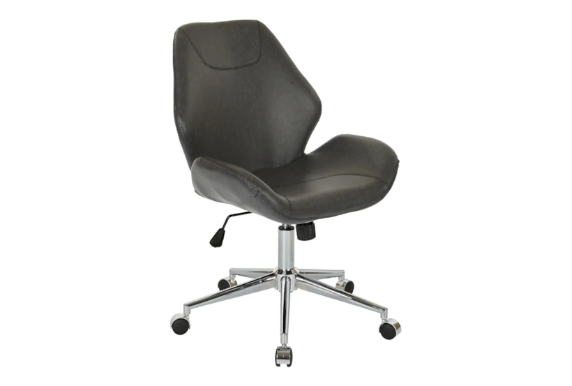 Murray Black Faux Leather Desk Chair - 360
