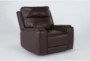 Buckley Cognac Leather Dual Motor Lift Recliner with Power Headrest & USB - Side