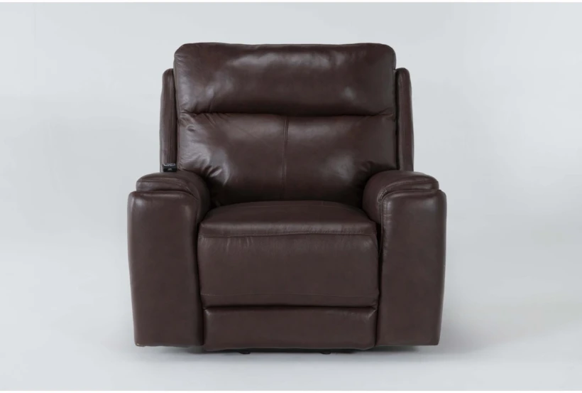 Buckley Cognac Leather Dual Motor Lift Recliner with Power Headrest & USB - 360