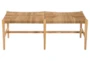 Natural Wooden Woven Bench - Front
