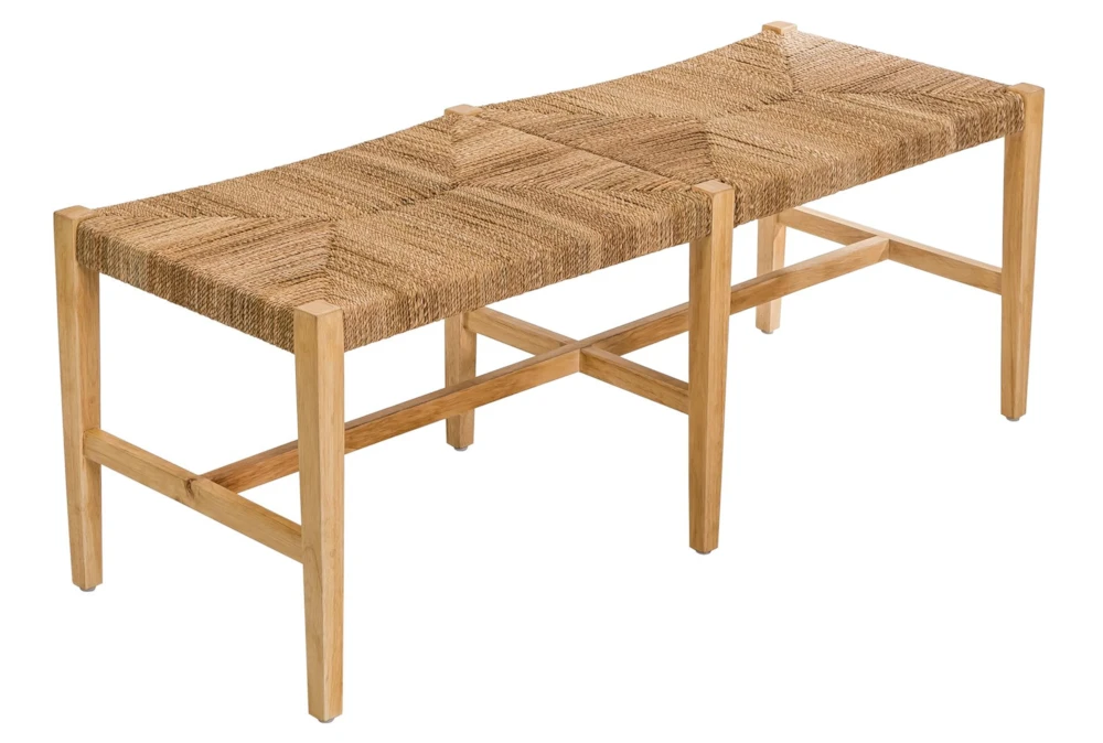 Natural Wooden Woven Bench