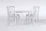 Kendall White 42" Drop Leaf Dining With X Back Chair Set For 4 - Side