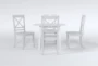 Kendall White 42" Drop Leaf Dining With X Back Chair Set For 4 - Signature