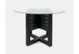 Zachar Charcoal Glass 48" Round Dining Table - Signature