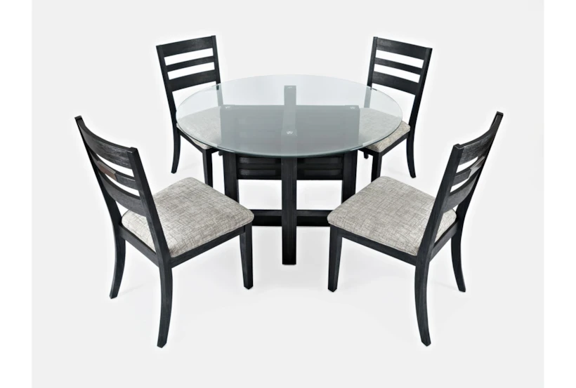 Zachar Charcoal Dining Set For 4 - 360