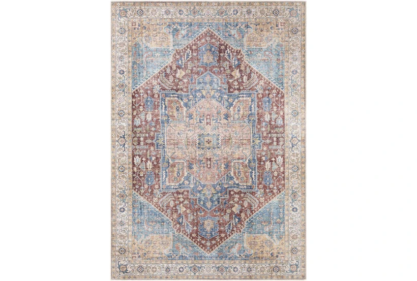 Rug-5'3"X7'3" Barcella Printed Traditional Blue/Rust - 360