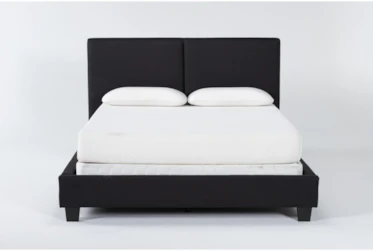 Rylee Black Queen Upholstered Panel Bed