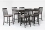 Westshore 60" Grey Kitchen Counter With Stool Set For 6 - Side