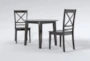 Kendall Espresso Drop Leaf Dining With X Back Chairs Set For 2 - Side