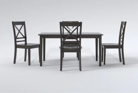 Kendall Espresso Dining With X Back Chairs Set For 4